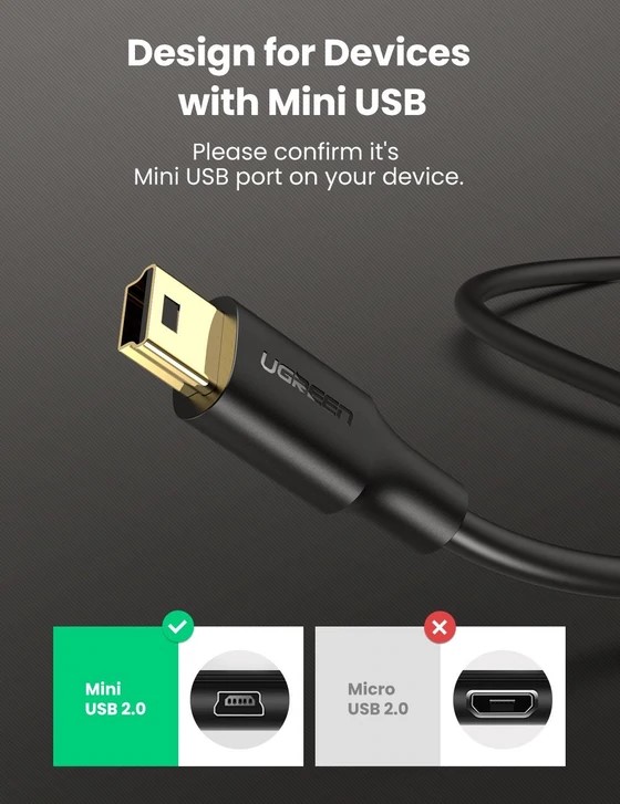 UGREEN USB 2.0 Type-A Male to Mini 5-pin Cable 2 1Connect Ltd - Bringing IT and Communications Together