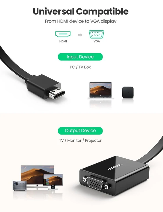 UGREEN HDMI To VGA Adapter 3 1Connect Ltd - Bringing IT and Communications Together