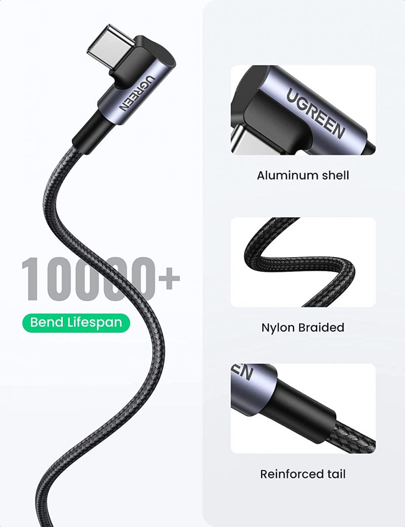 UGREEN Angled USB A to USB-C Fast Charging Cable 6 1Connect Ltd - Bringing IT and Communications Together