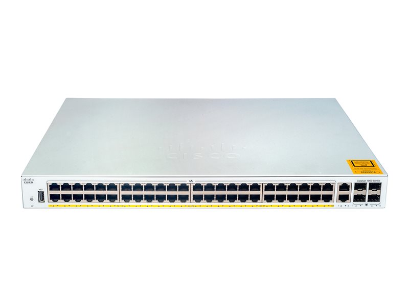 Cisco Catalyst 1000-48P-4G-L - Switch - Managed - 24 x 10/100/1000 (PoE+) + 24 x 10/100/1000 + 4 x Gigabit SFP (uplink) - rack-mountable - PoE+ (370 W) 1 1Connect Ltd - Bringing IT and Communications Together
