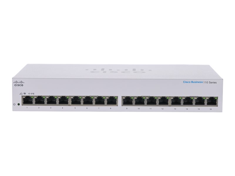 Cisco Business 110 Series 110-16T - Switch - unmanaged - 16 x 10/100/1000 - desktop, rack-mountable, wall-mountable 1 1Connect Ltd - Bringing IT and Communications Together