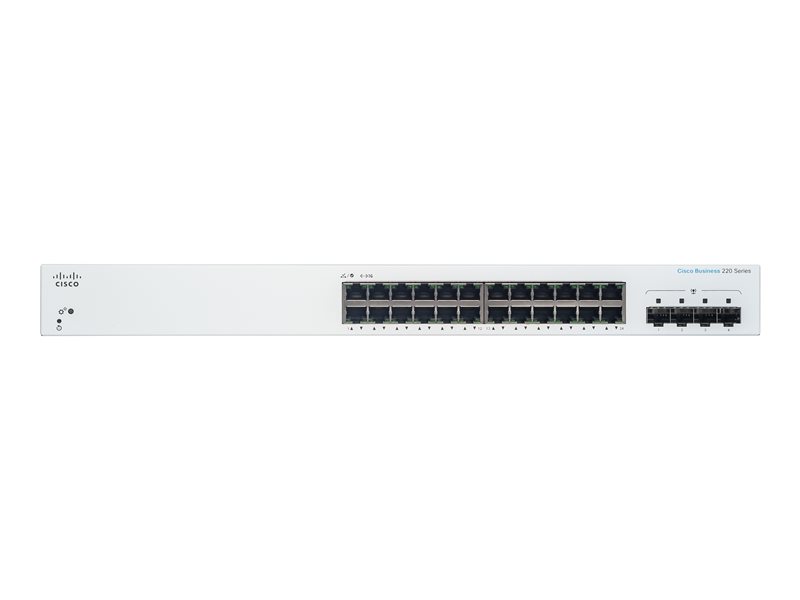 Cisco Business 220 Series CBS220-24T-4G - Switch - smart - 24 x 10/100/1000 + 4 x Gigabit SFP (uplink) - rack-mountable 1 1Connect Ltd - Bringing IT and Communications Together