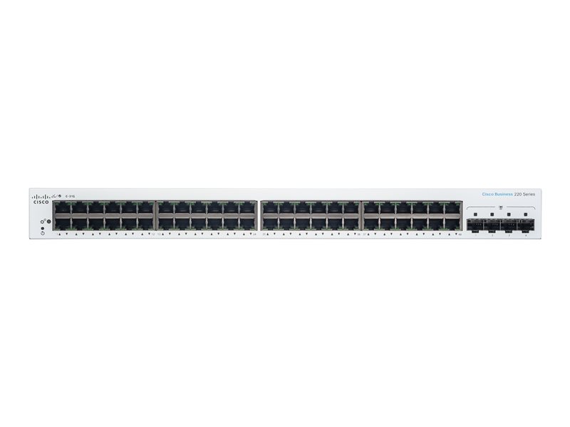 Cisco Business 220 Series CBS220-48T-4G - Switch - smart - 48 x 10/100/1000 + 4 x Gigabit SFP (uplink) - rack-mountable 1 1Connect Ltd - Bringing IT and Communications Together