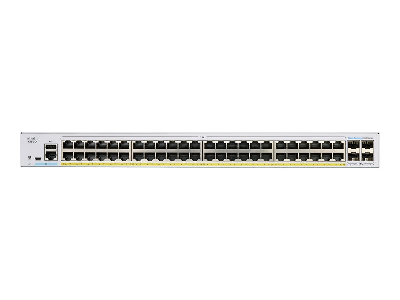Cisco Business 350 Series 350-48FP-4G - Switch - L3 - Managed - 48 x 10/100/1000 (PoE+) + 4 x 10 Gigabit SFP+ - rack-mountable - PoE+ (740 W) 1 1Connect Ltd - Bringing IT and Communications Together