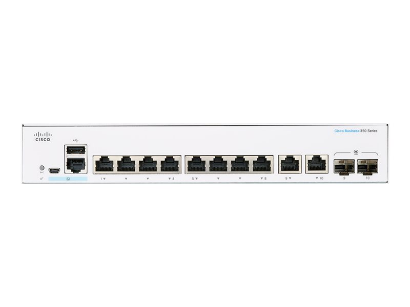 Cisco Business 350 Series 350-8FP-E-2G - Switch - L3 - Managed - 8 x 10/100/1000 (PoE+) + 2 x combo SFP - rack-mountable - PoE+ (120 W) 1 1Connect Ltd - Bringing IT and Communications Together