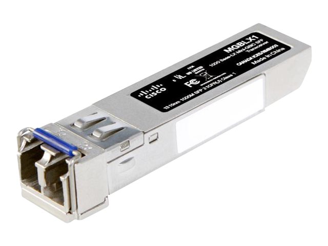 Cisco Small Business MGBLX1 - SFP (mini-GBIC) transceiver module - GigE - 1000Base-LX - LC single-mode - up to 10 km - 1310 nm - for Business 110 Series, 220 Series, 350 Series, Small Business SF350, SF352, SG250, SG350 1 1Connect Ltd - Bringing IT and Communications Together