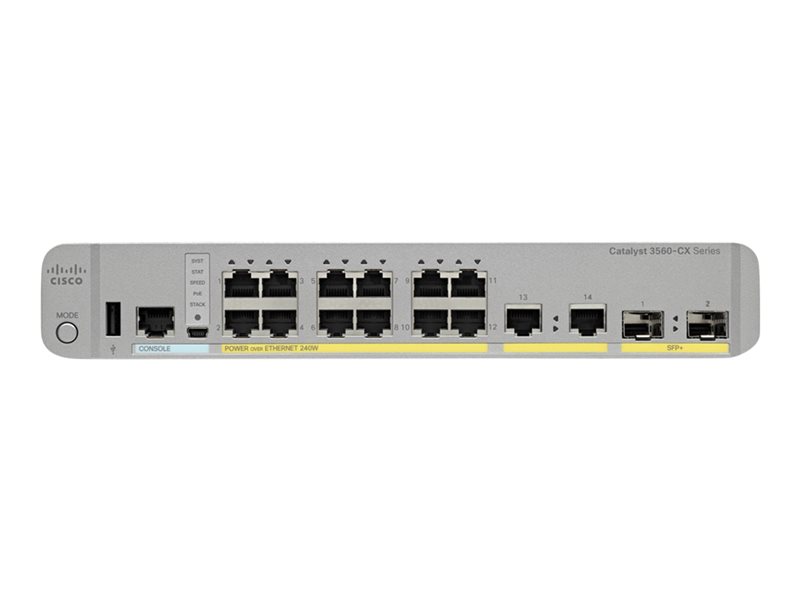 Cisco Catalyst 3560CX-8PC-S - Switch - Managed - 8 x 10/100/1000 (PoE+) + 2 x combo Gigabit SFP - desktop - PoE+ (240 W) (WS-C3560CX-8PC-S) 1 1Connect Ltd - Bringing IT and Communications Together