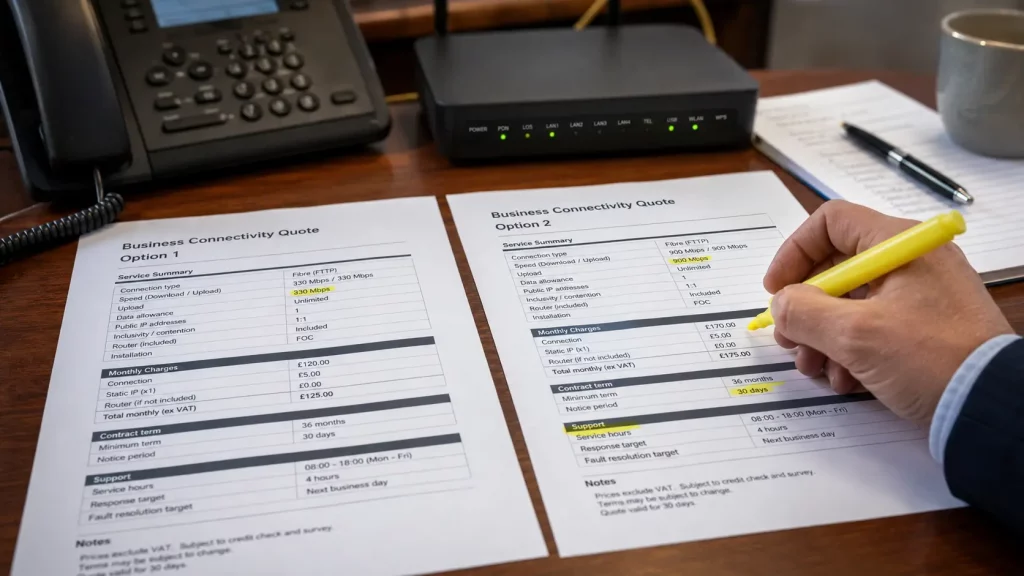 Comparing business fibre and leased-line renewal options beyond price.